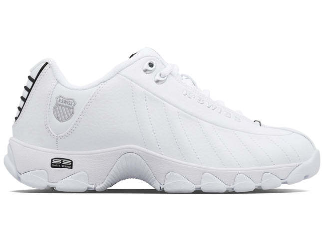 K-Swiss Men's ST329 CMF Sneaker in White / Black / Silver – classic leather tennis-inspired trainer