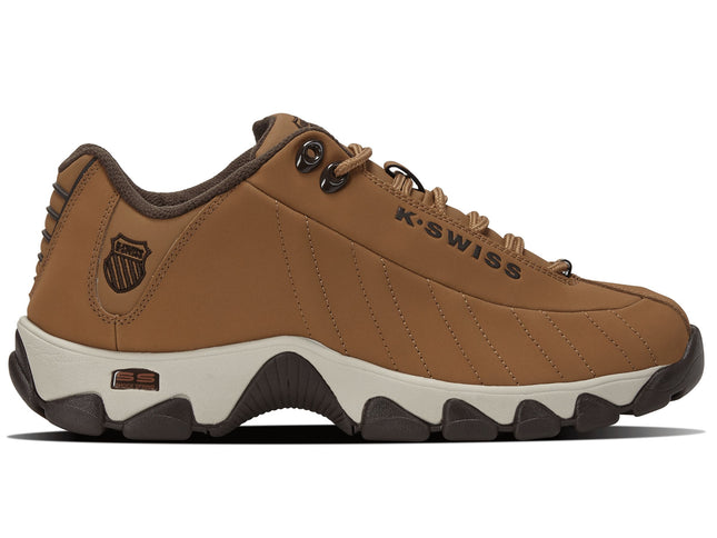 K-Swiss Men's ST329 CMF Sneaker in Brown Sugar / Pumice Stone / Java – classic leather tennis-inspired trainer