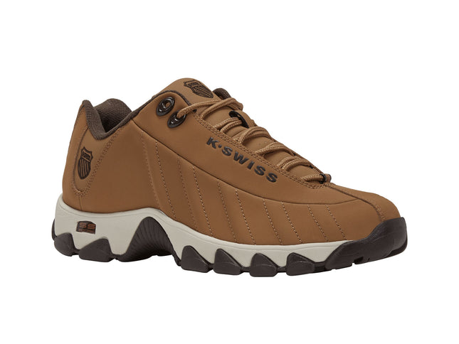 K-Swiss Men's ST329 CMF Sneaker in Brown Sugar / Pumice Stone / Java – full leather upper and gum rubber outsole