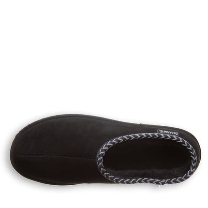 BEARPAW Men's Beau Clog in Black, top view