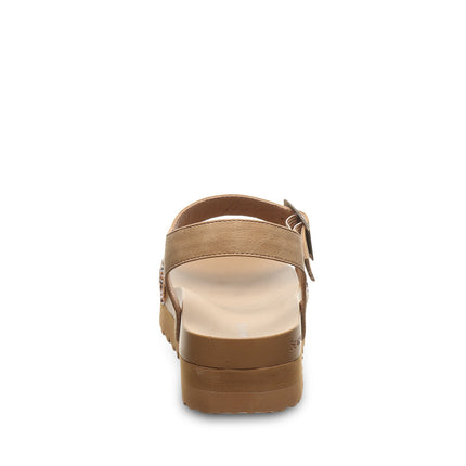 Bearpaw Women's Orion Faux Leather Sandal in Iced Coffee - outsole view