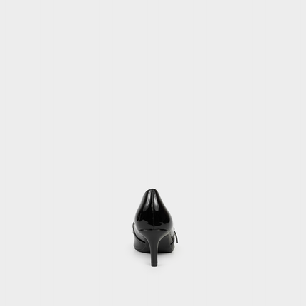 Aerosoles Luna black faux nappa women's heels, detailed product view