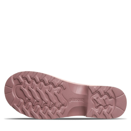 Outsole of Bearpaw Frances sandal in Peony featuring textured rubber tread for traction and grip